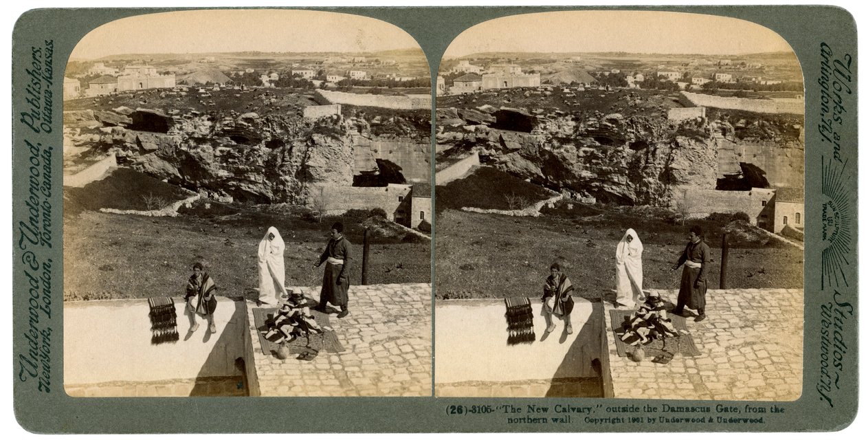Jerusalén vista desde la Puerta de Damasco, Palestina, 1901 de Underwood and Underwood