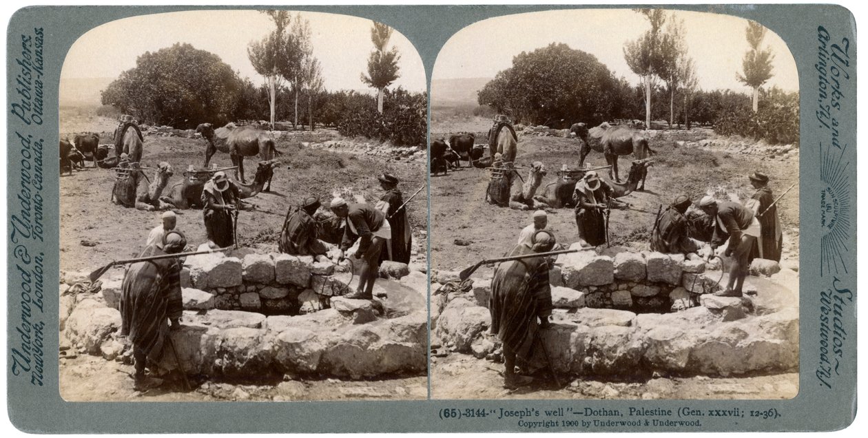 El pozo de José, Dothan, Palestina, 1900 de Underwood and Underwood