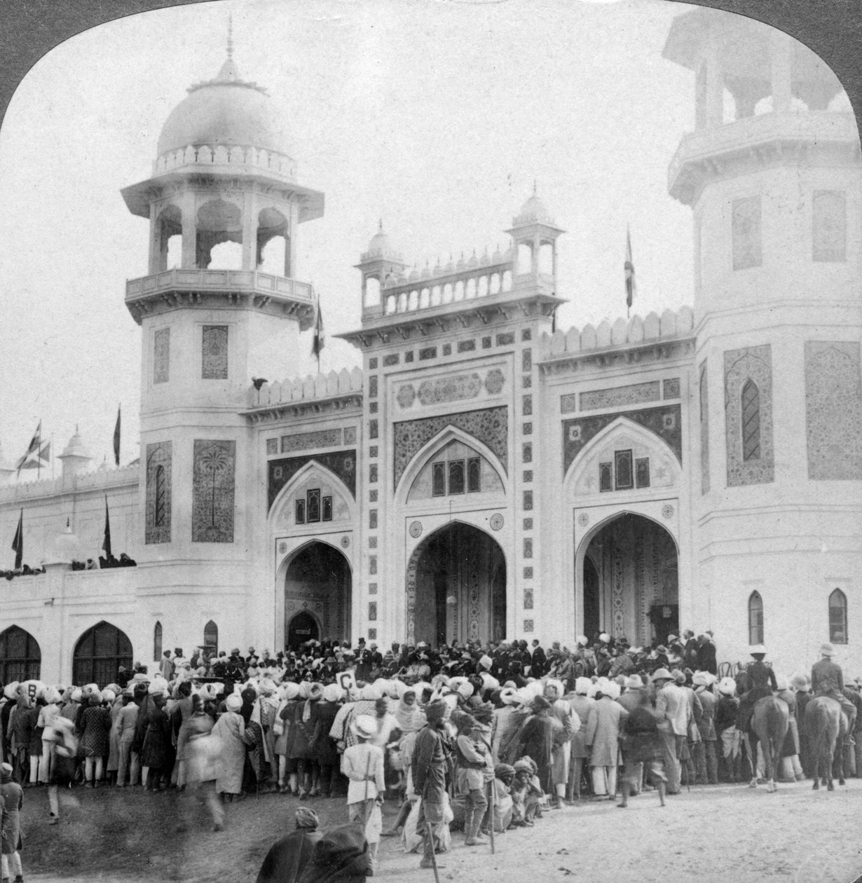 Lord Curzon inaugurando la Exposición de Arte Indio, Delhi, India, 1903 de Underwood and Underwood