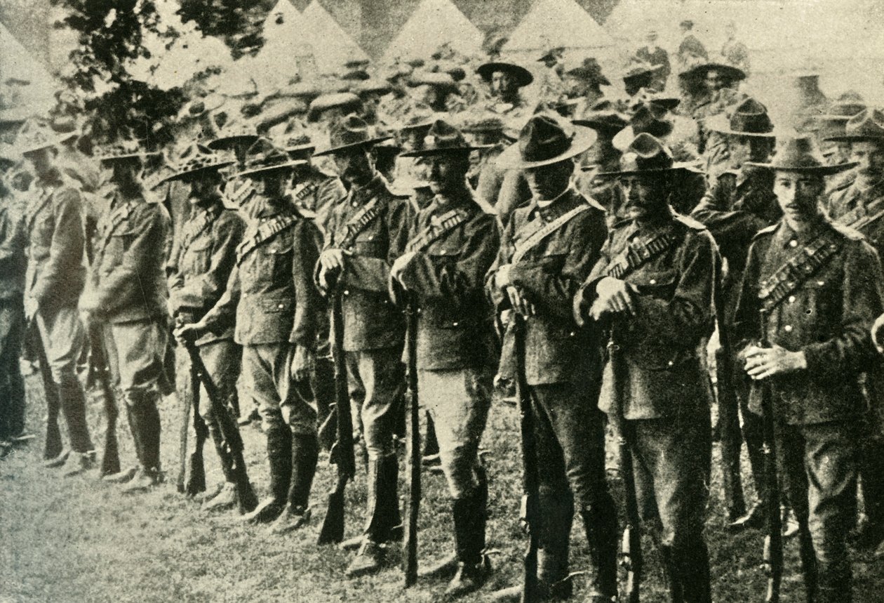 Soldados de Australia, Nueva Zelanda, Canadá y Sudáfrica, 1914-1918, c1920 de Underwood and Underwood