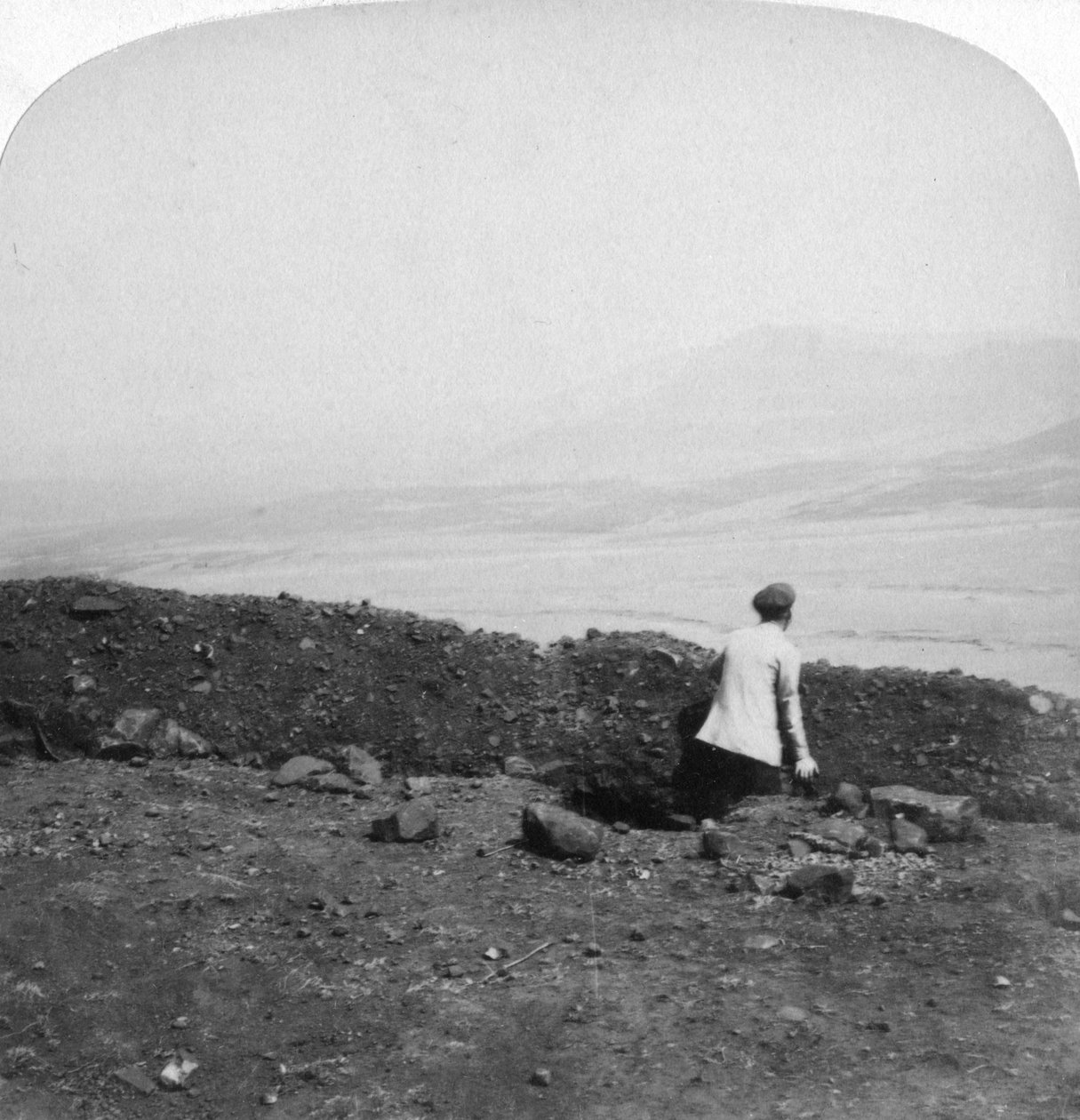 Spion Kop, desde una trinchera bóer en Krantz Kloot, Sudáfrica, 1901 de Underwood and Underwood
