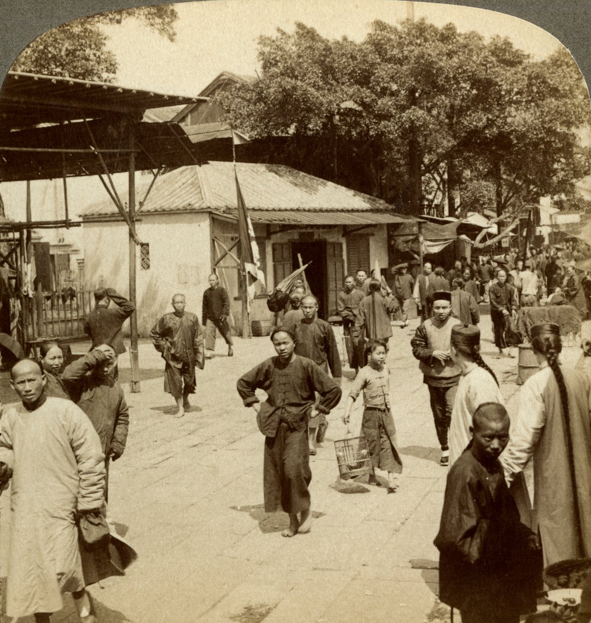 Escena de calle, Cantón, China de Underwood and Underwood