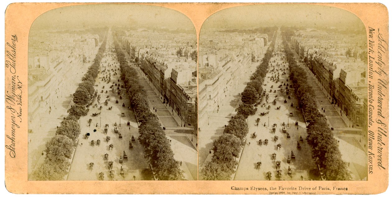 Los Campos Elíseos, París, Francia, 1894 de Underwood and Underwood