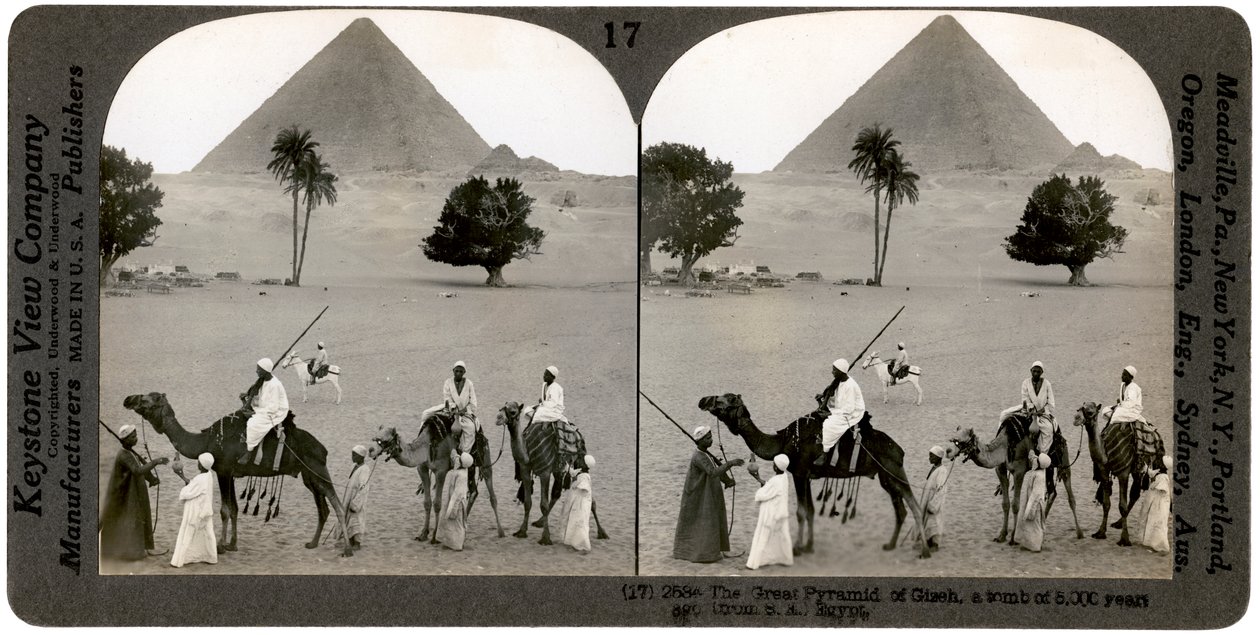 La Gran Pirámide de Giza, Egipto, 1905 de Underwood and Underwood
