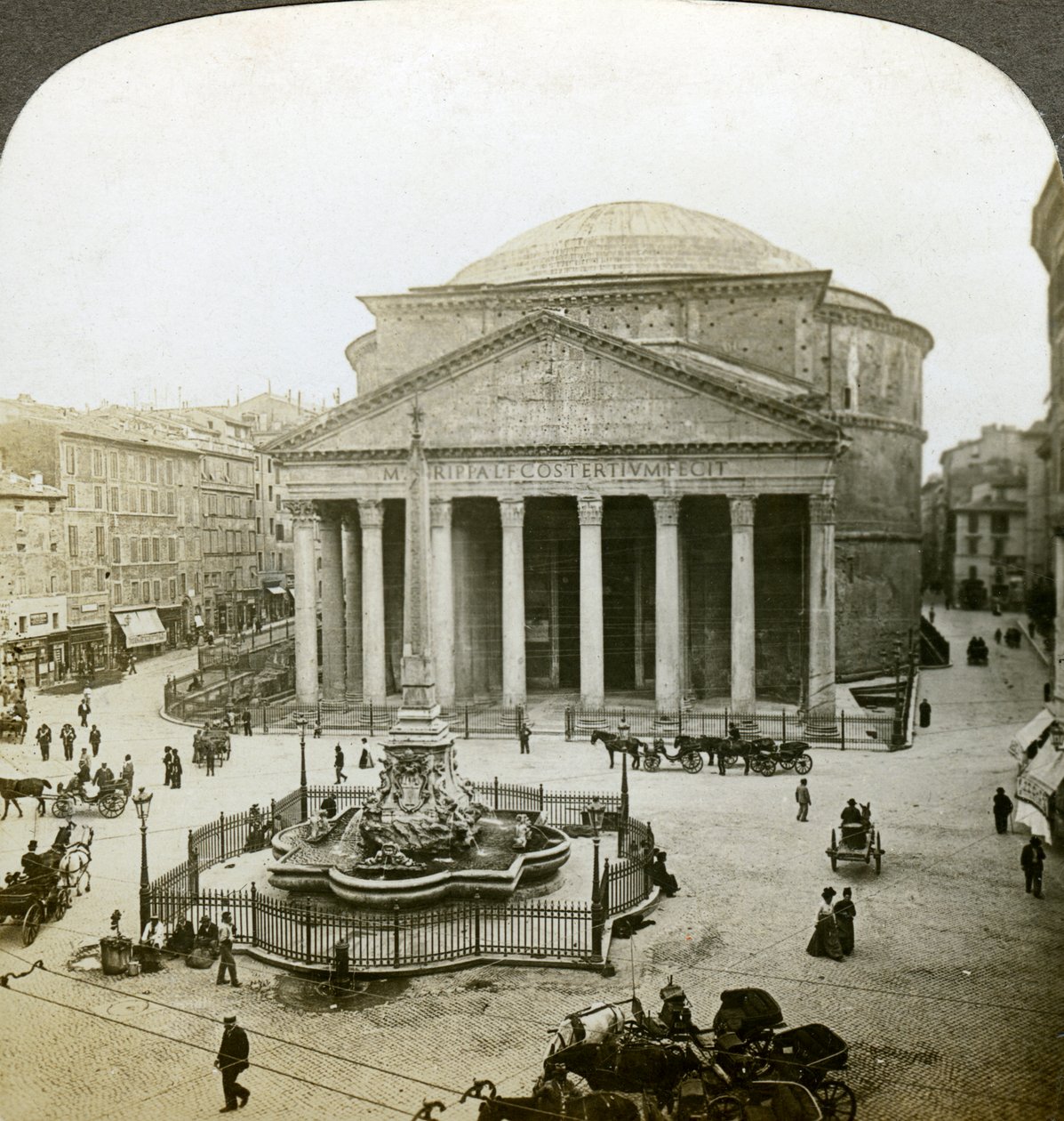El Panteón y la Piazza della Rotunda, Roma, Italia de Underwood and Underwood