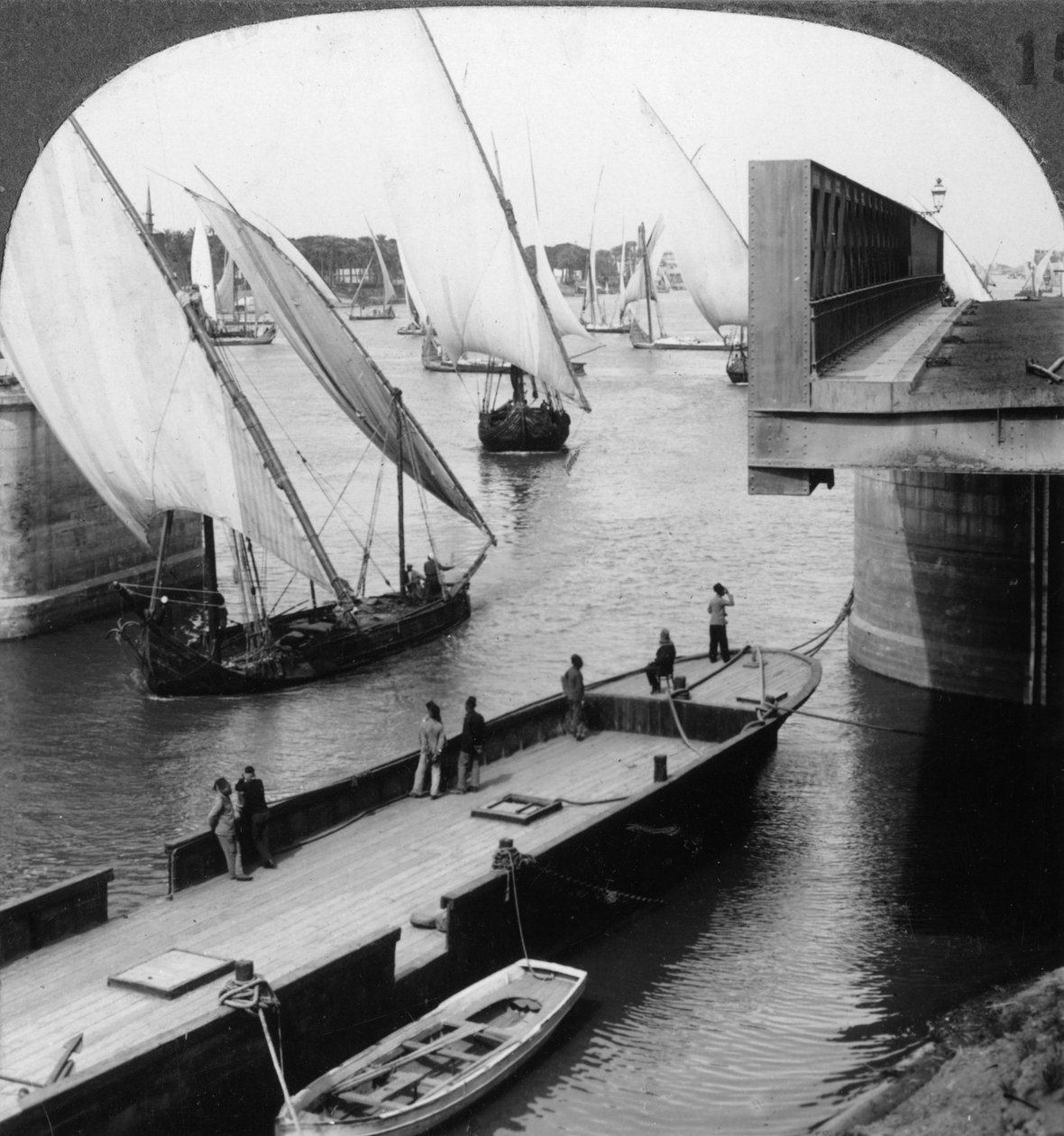 El gran puente del Nilo, El Cairo, Egipto, 1905 de Underwood and Underwood