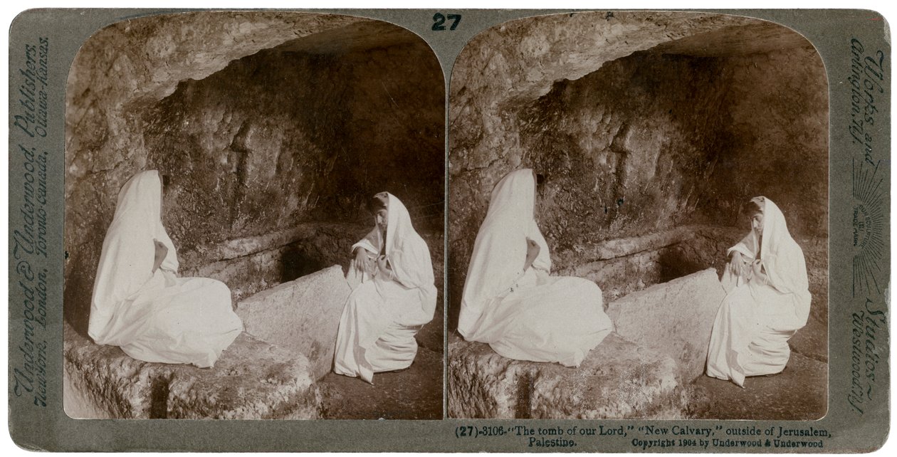 La tumba de Jesús, fuera de Jerusalén, Palestina, 1904 de Underwood and Underwood