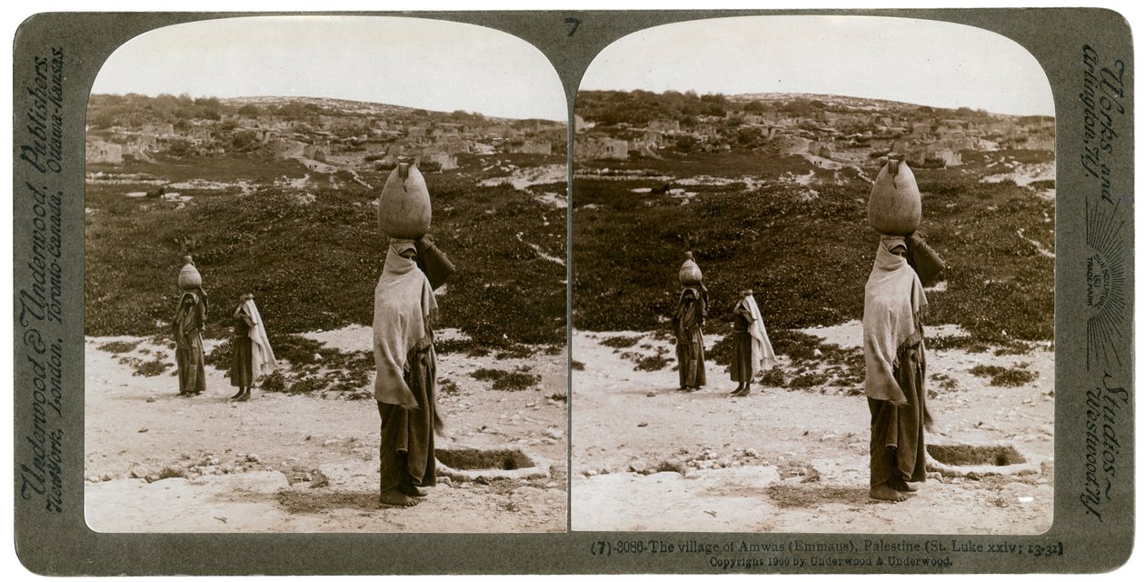El pueblo de Imwas Emmaus, Palestina, 1900 de Underwood and Underwood