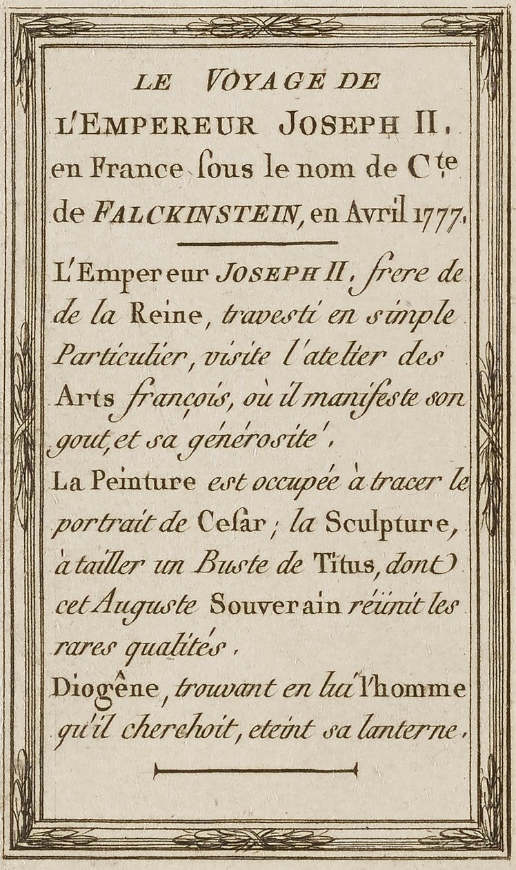 El viaje del emperador José II de Unidentified