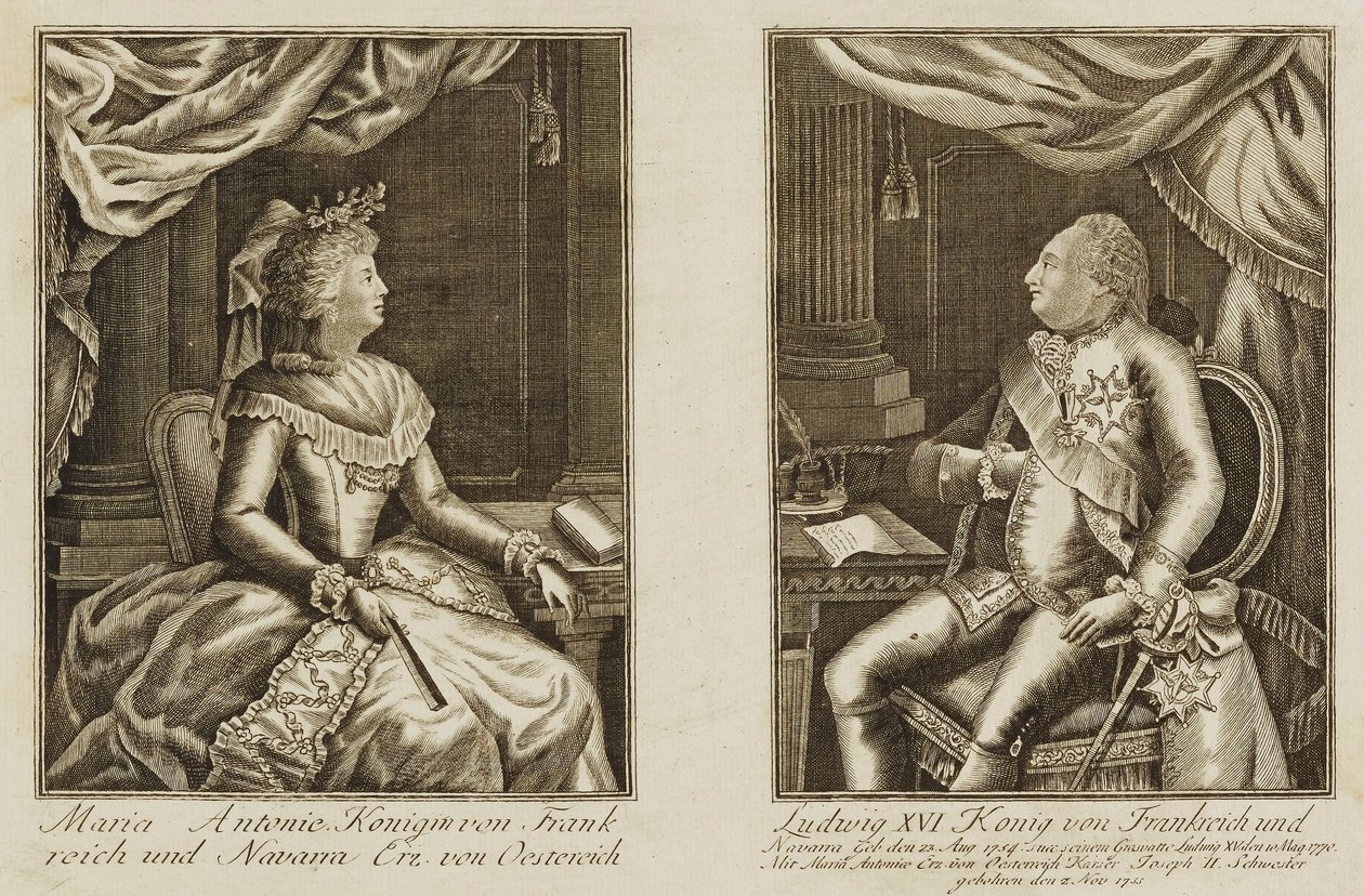 María Antonia y Luis XVI de Unidentified