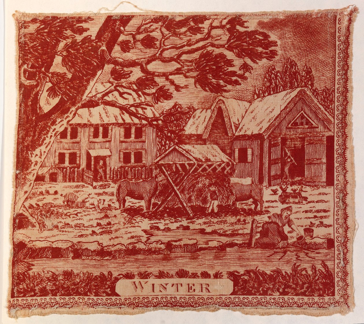 Fragmento textil: Las cuatro estaciones de Unidentified