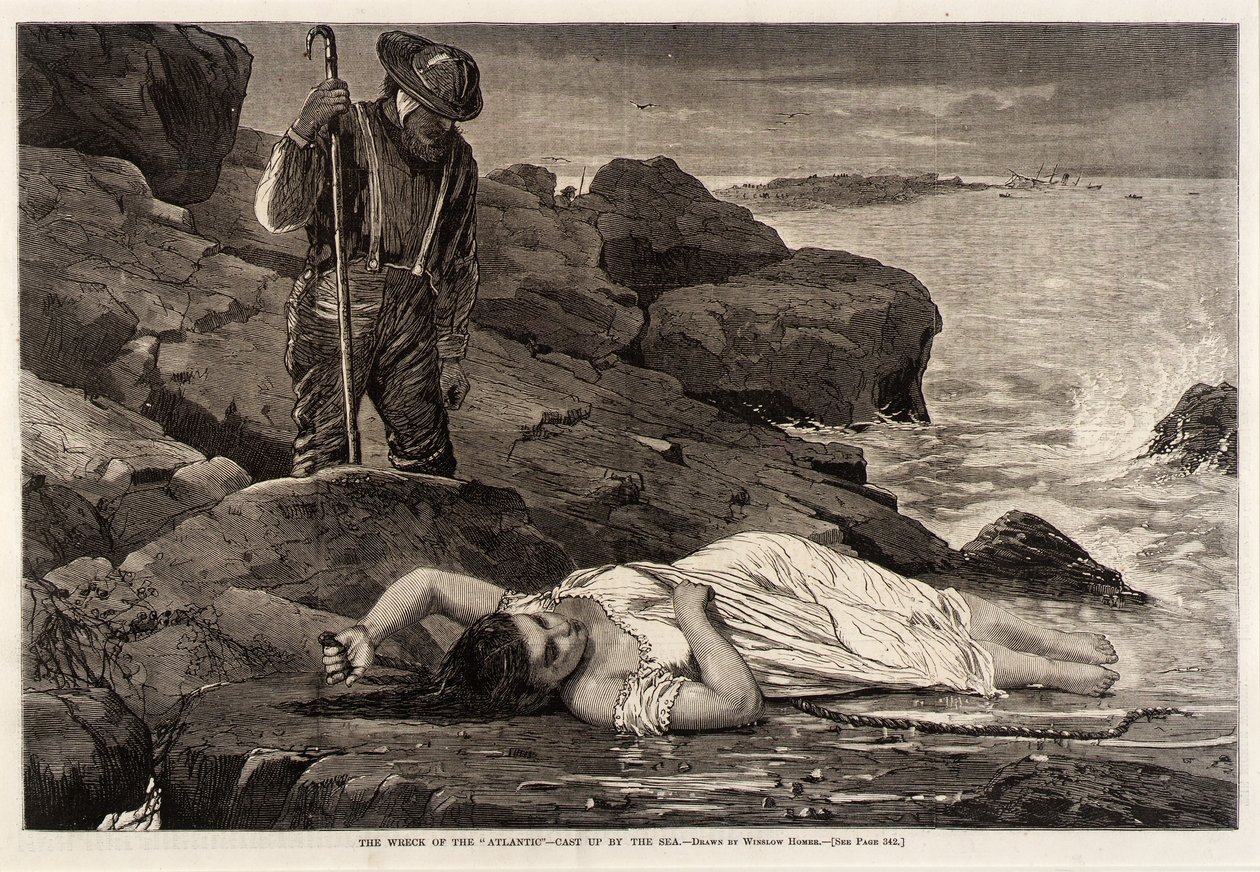 El naufragio del Atlantic--desembarcado por el mar de Unidentified