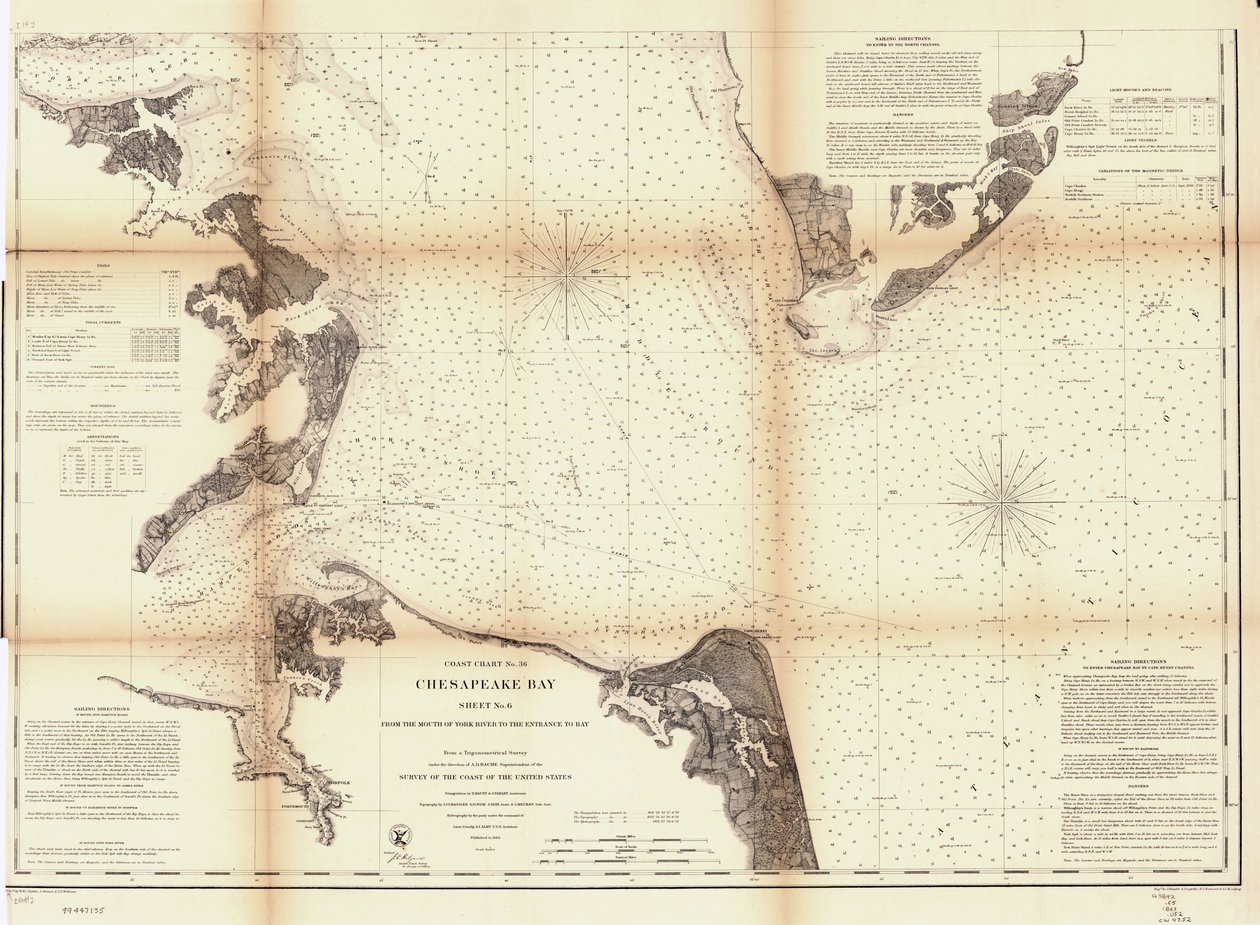 Bahía de Chesapeake. Hoja 6, desde la desembocadura del río York hasta la entrada de la bahía. LOC 99447135 de United States Coast Survey