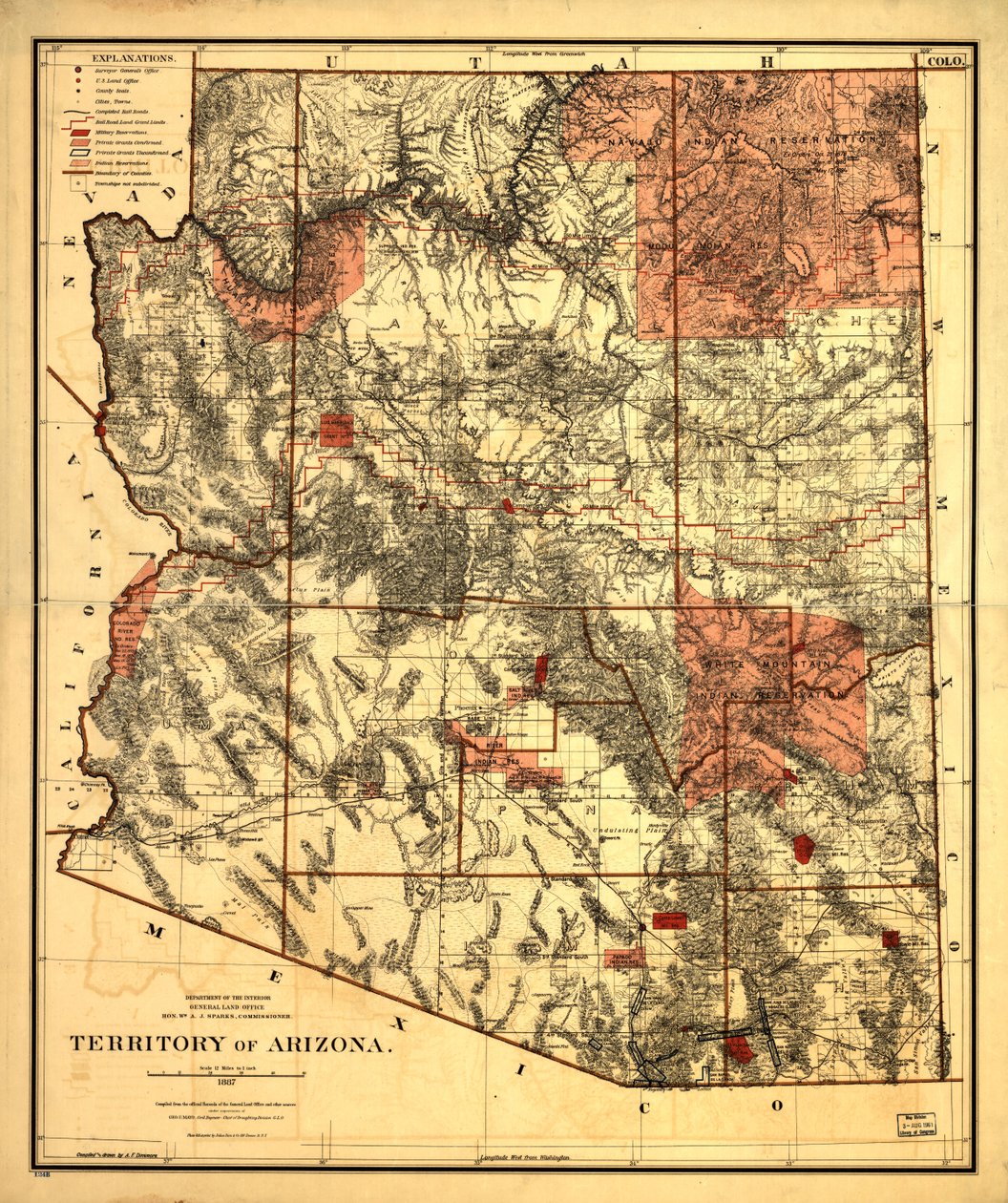 Territorio de Arizona. de United States. General Land Office