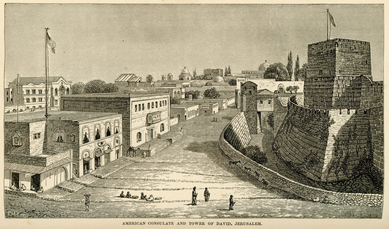 La construcción del primer ferrocarril americano en Birushlim, 1857 de Unknown