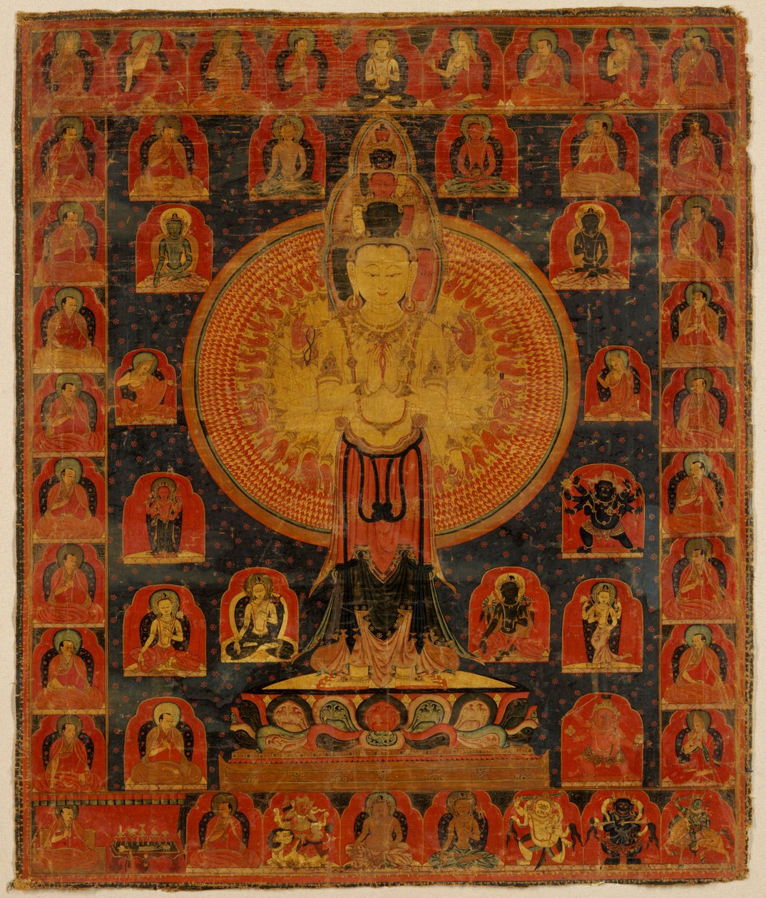 Chenresi de mil brazos, una forma cósmica del Bodhisattva Avalokiteshvara. Tíbet. de Unknown