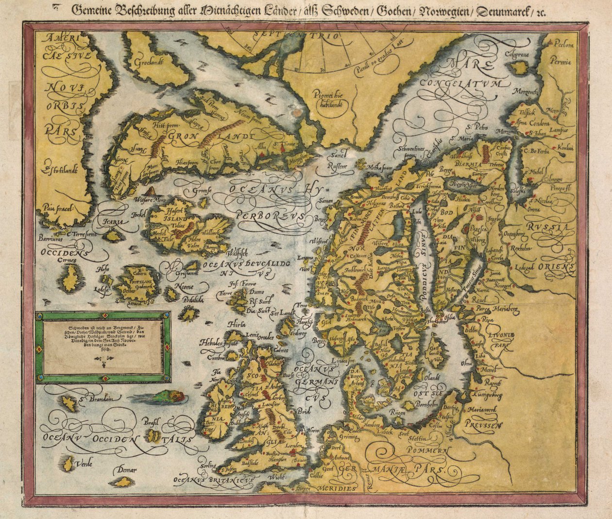 Un mapa de Islandia hacia 1588 de Unknown