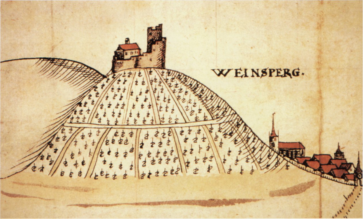 Weinsberg en 1597. Parte de un mapa del territorio de Heilbronn de Unknown