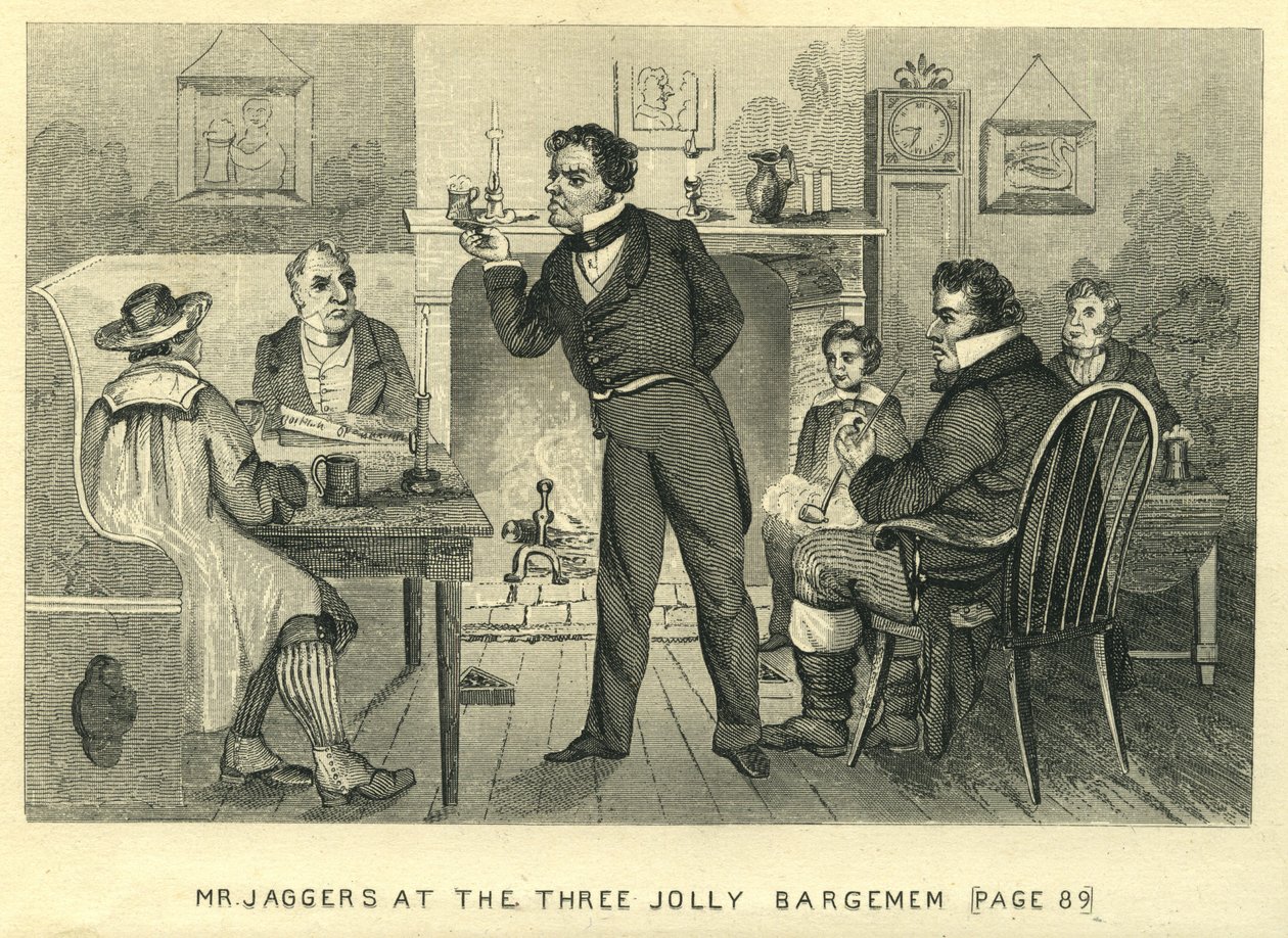 Grandes Esperanzas - El Sr. Jaggers en Los Tres Jolly Bargemen, c.1862 de Unbekannt Unbekannt