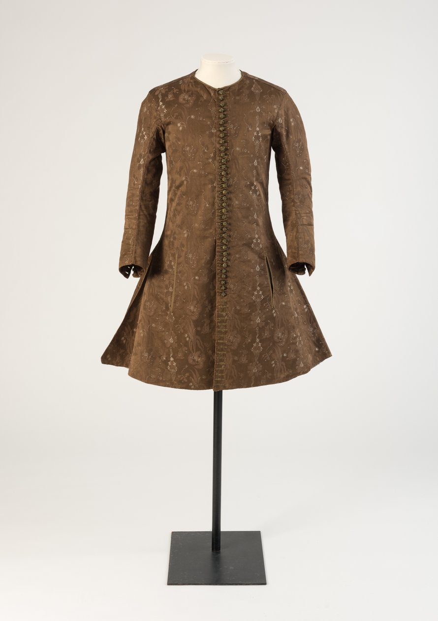 Chaleco de seda marrón tejido para hombre, 1690s de Unbekannt Unbekannt