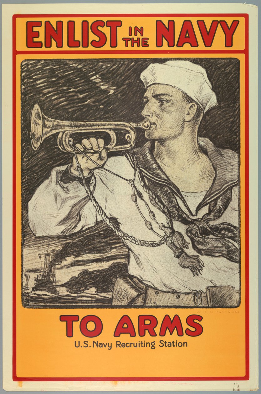 Póster, Alístate en la Marina, 1917 de Unknown