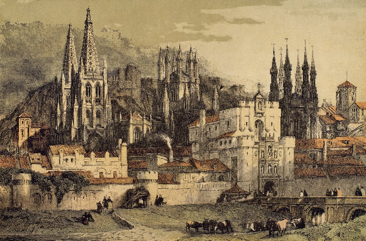 Vista de la ciudad de Burgos (Castilla, España), con sus murallas de Unbekannt Unbekannt