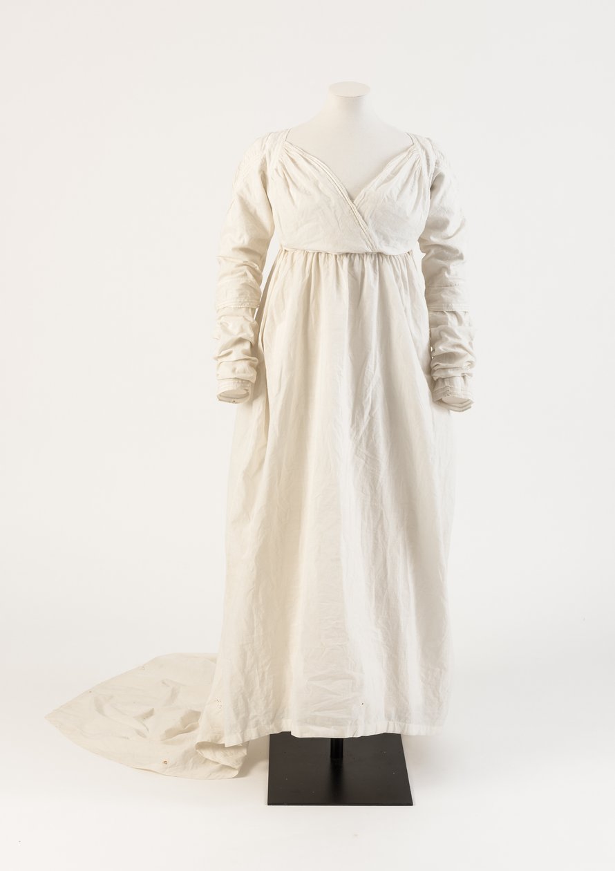Vestido de algodón blanco, 1800 de Unbekannt Unbekannt