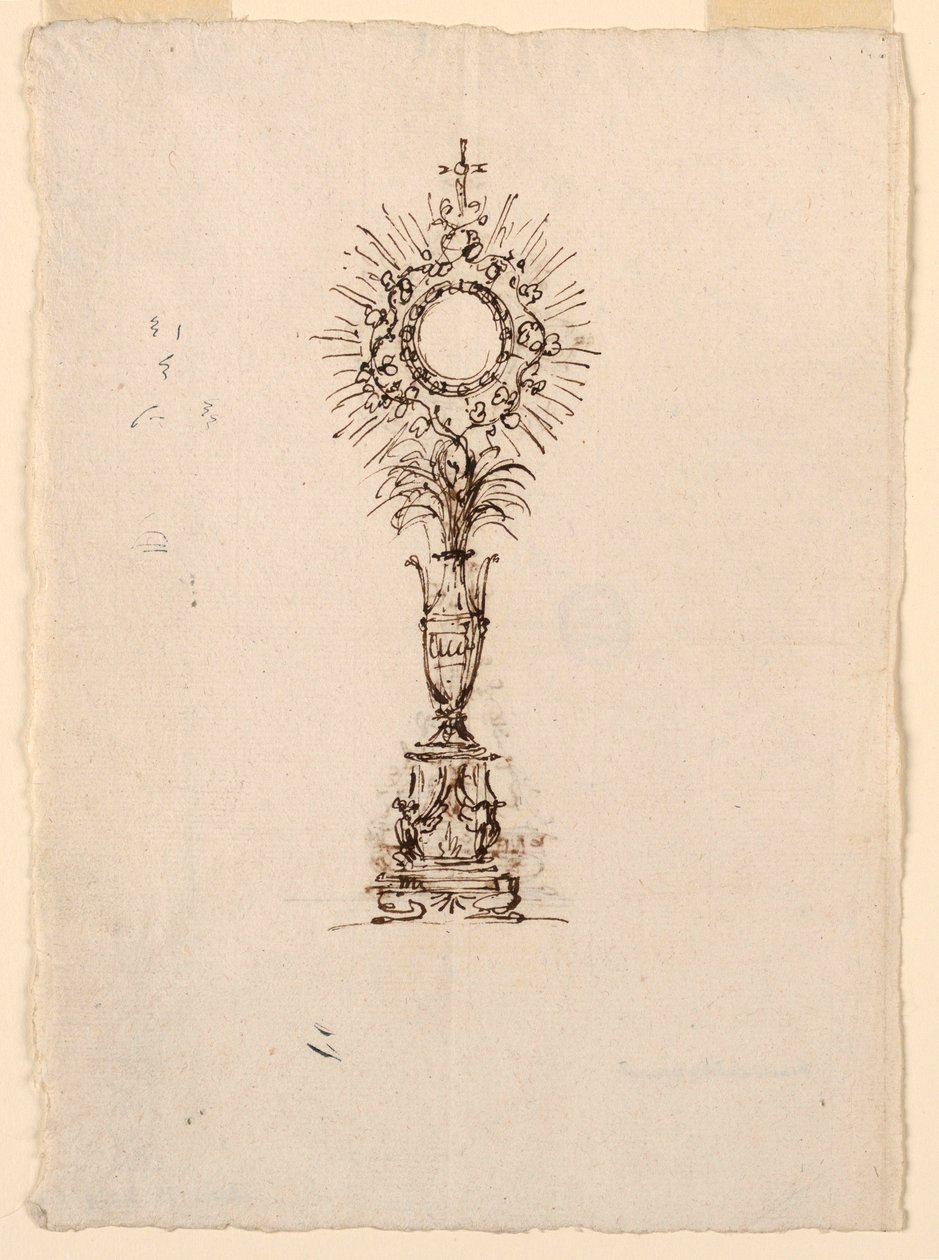 Dibujo, diseño para una custodia, 1815-1830 de Unknown