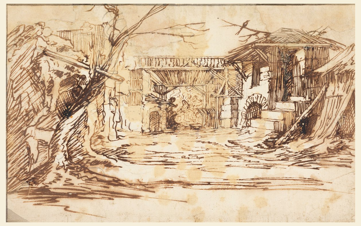 Dibujo, Conjunto para un Belén de Navidad de Unknown