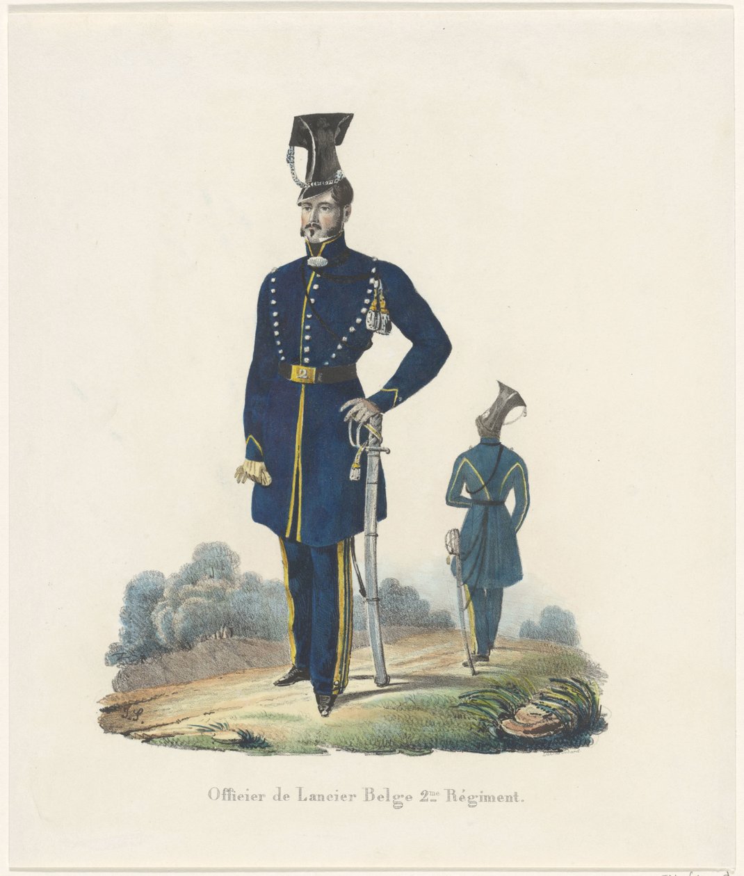 Cordón belga, 1830 Oficial del 2º Regimiento de Lanceros Belgas (título sobre el objeto) de Unknown
