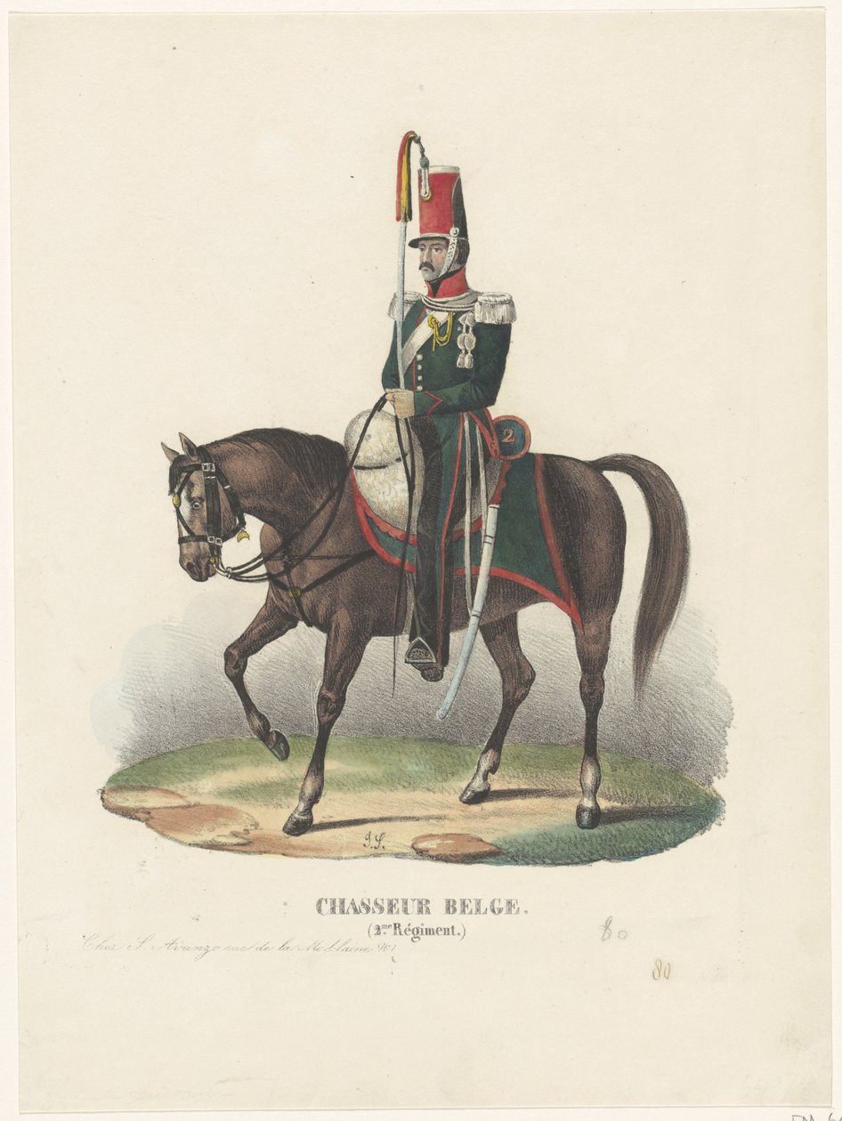Cazador voluntario belga, 1830 Chasseur Belge (2.me Régiment) (título sobre objeto) de Unknown