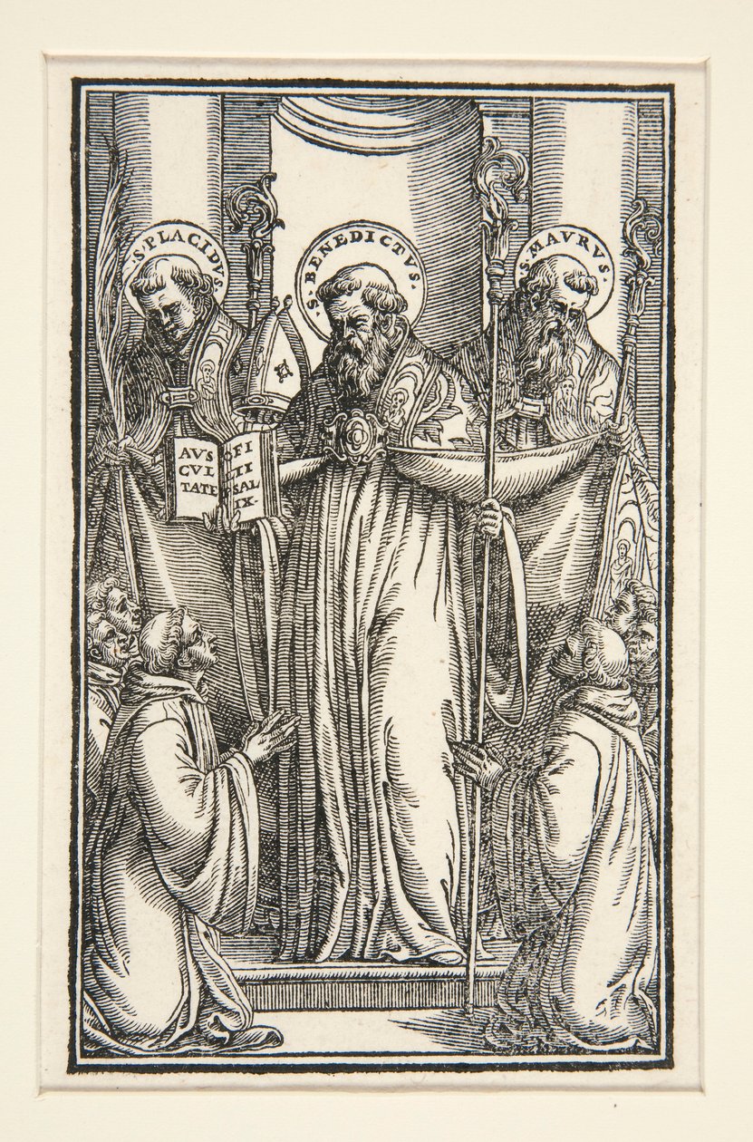 Ilustración de libros con tres santos de Unknown