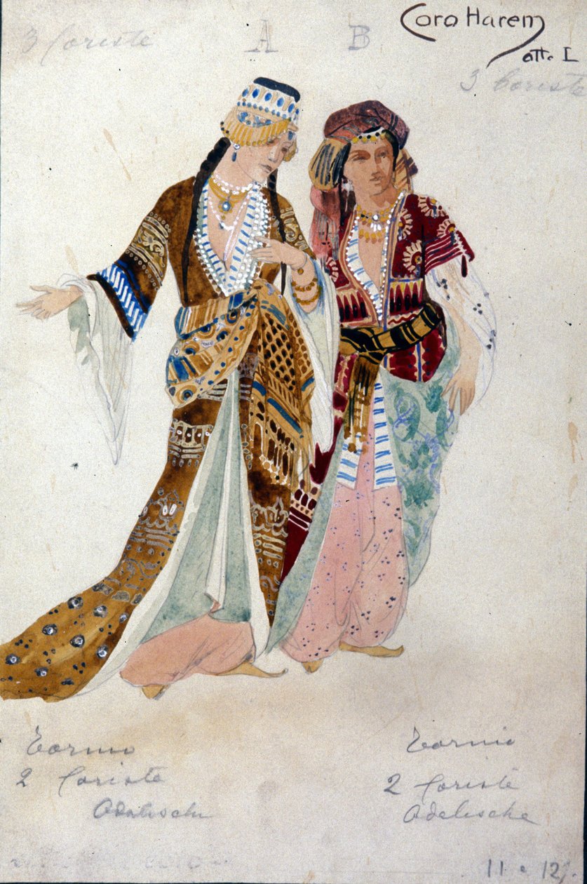 Vestuario para las Mujeres del Harén, de la Ópera Oberon, por Carl Maria von Weber de Unknown