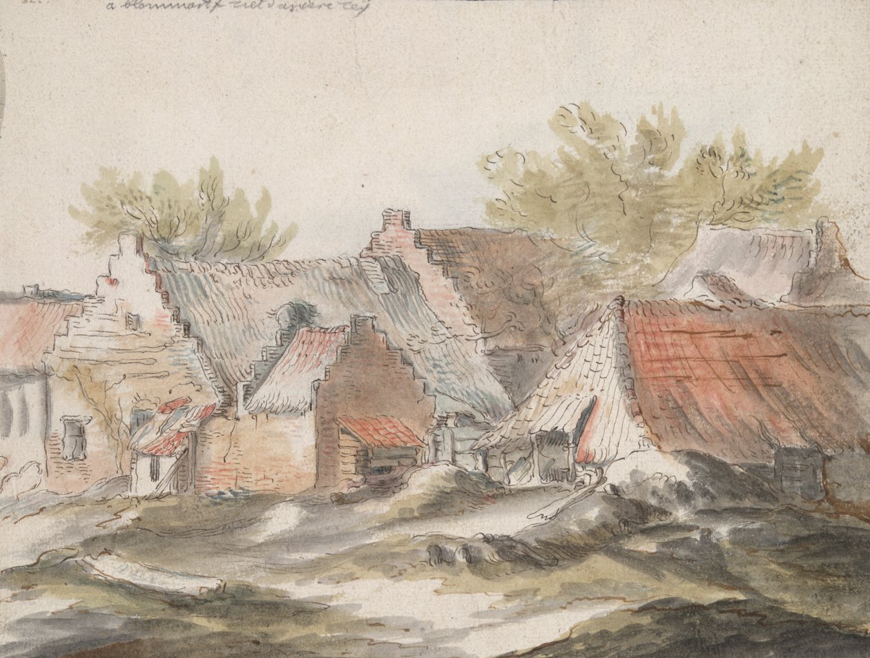 Cabañas (anverso); Implementos de mimbre (verso) de Unknown