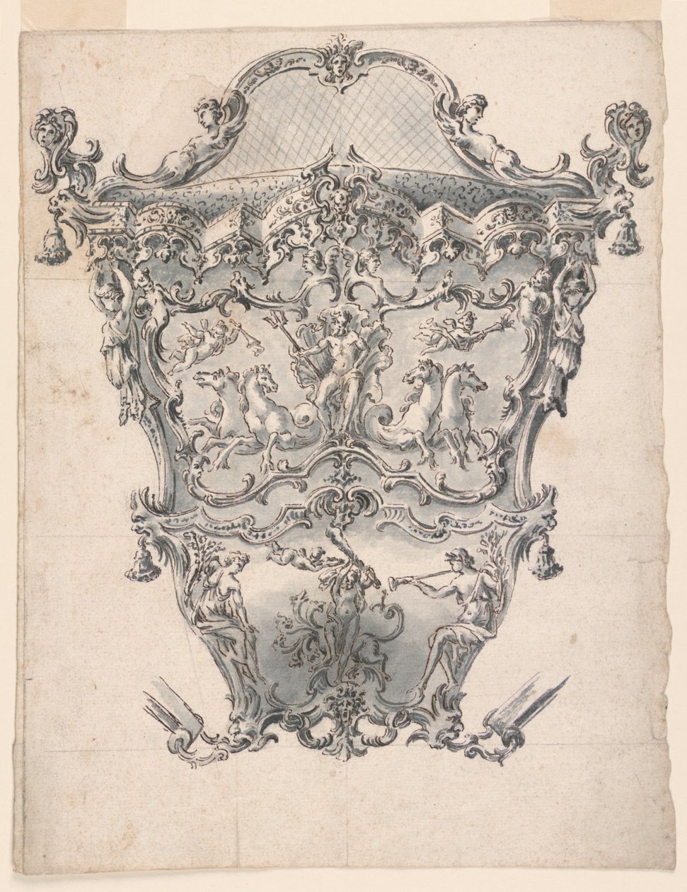 Diseño para un panel trasero de un carruaje de Unknown
