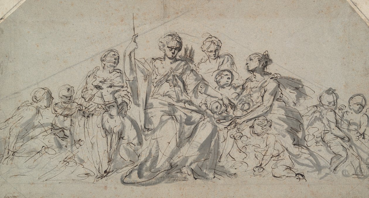 Diana con ninfas y amorcillos de Unknown