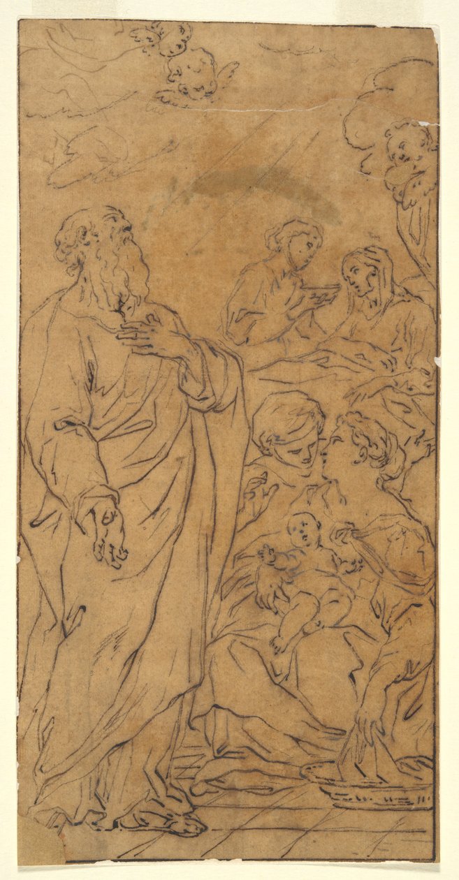 Sagrada Familia y Santa (Natividad de la Virgen), en Roma, S.Giovanni in Fonte de Unknown