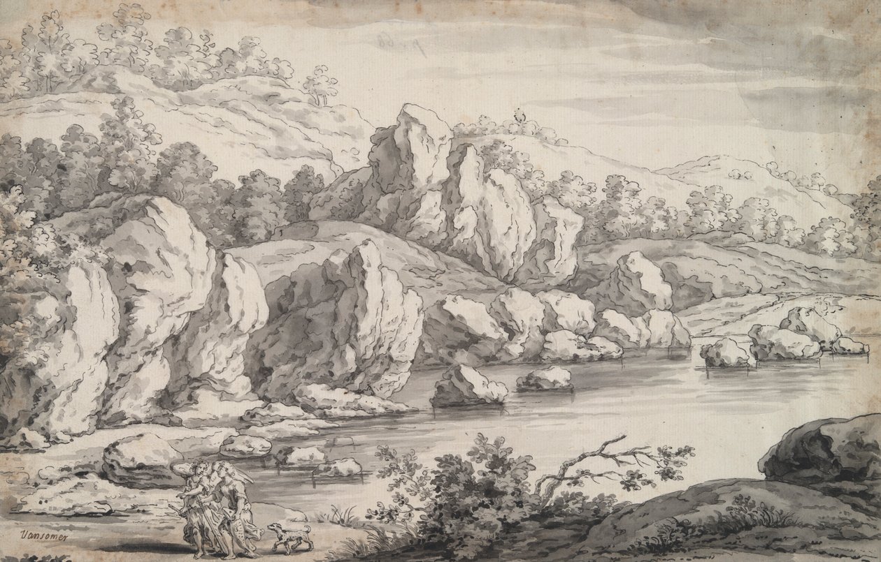 Paisaje con Tobías y ángel de Unknown