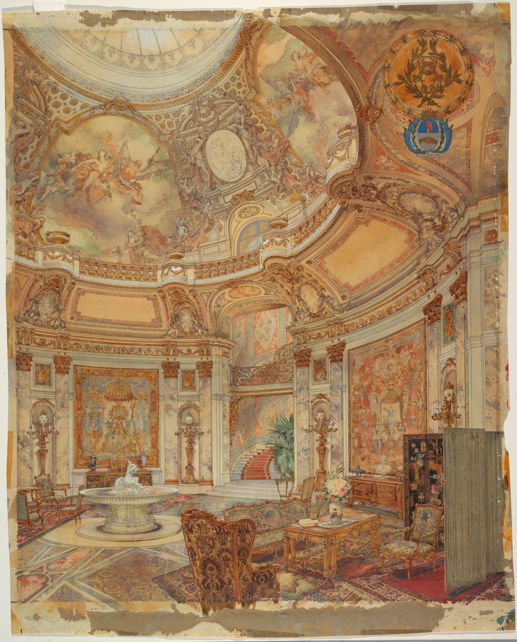 Representación de la Gran Galería de Honor, Palazzo Paz, Buenos Aires, Argentina de Unknown