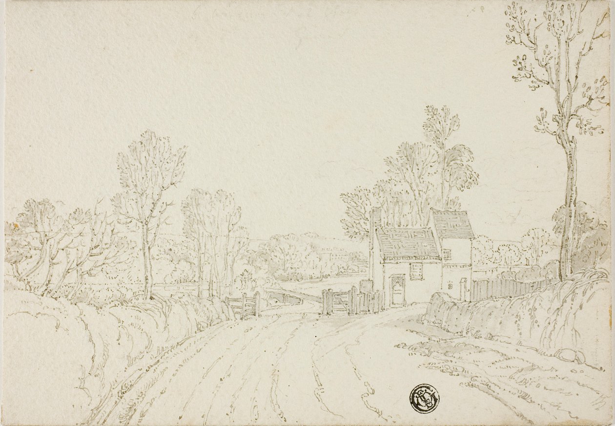 Carretera que pasa junto a una casa en un paisaje de Unknown