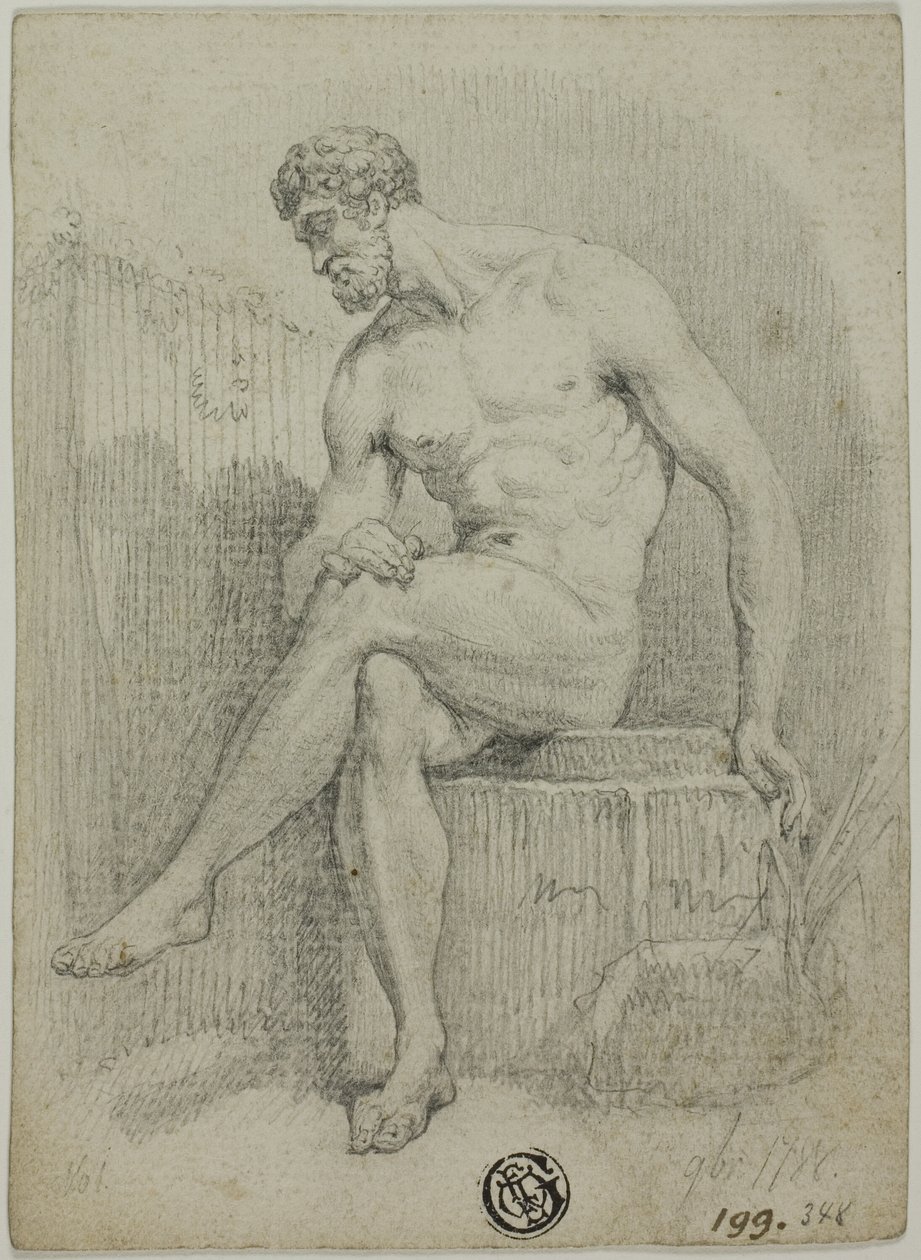 Desnudo Masculino Sentado (de estatua) de Unknown