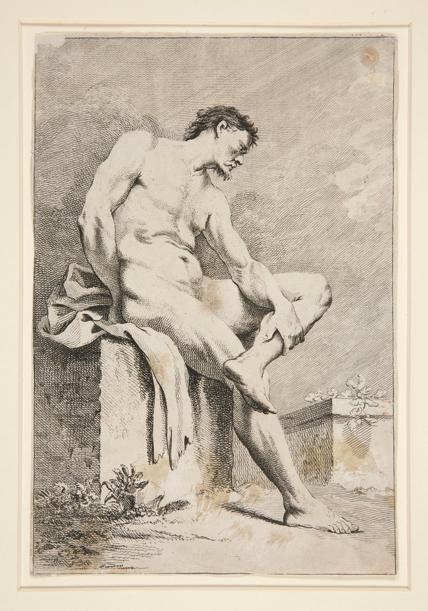 Desnudo masculino sentado de Unknown