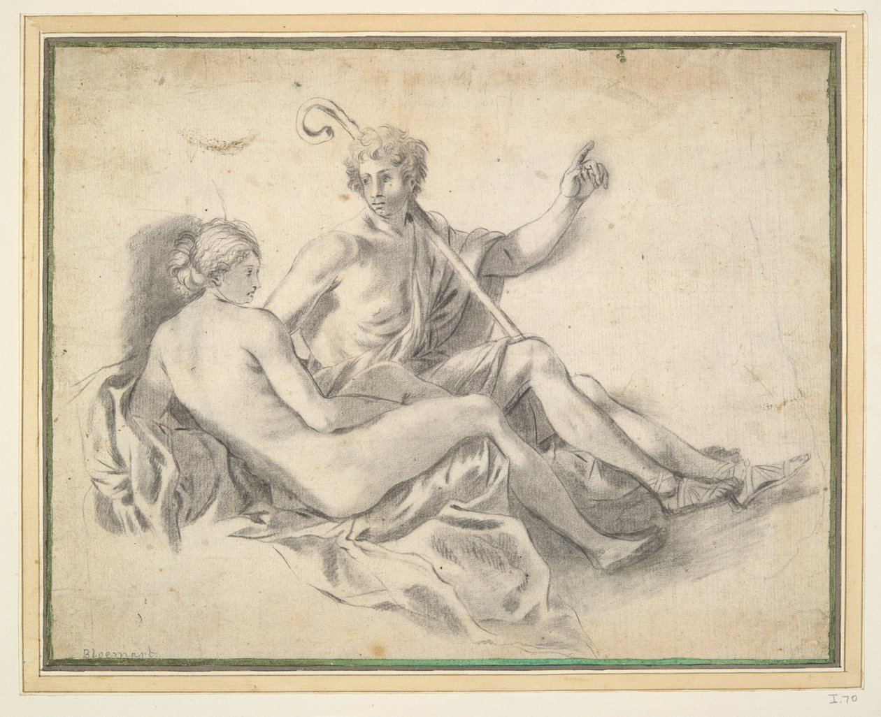 Pastor y Desnudo Femenino Reclinado de Unknown