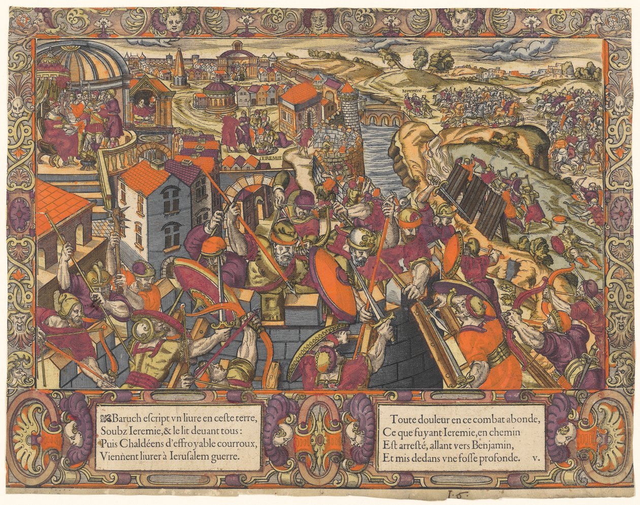 La historia de Jeremías: Baruc escribe un libro bajo Jeremías, los caldeos sitiaron Jerusalén, Jeremías es puesto en una zanja (Jeremías 36-38) de Unknown
