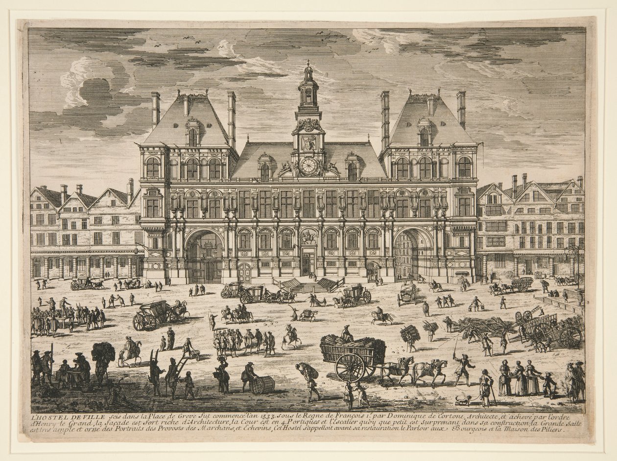 Vista del Hotel de Ville, París de Unknown