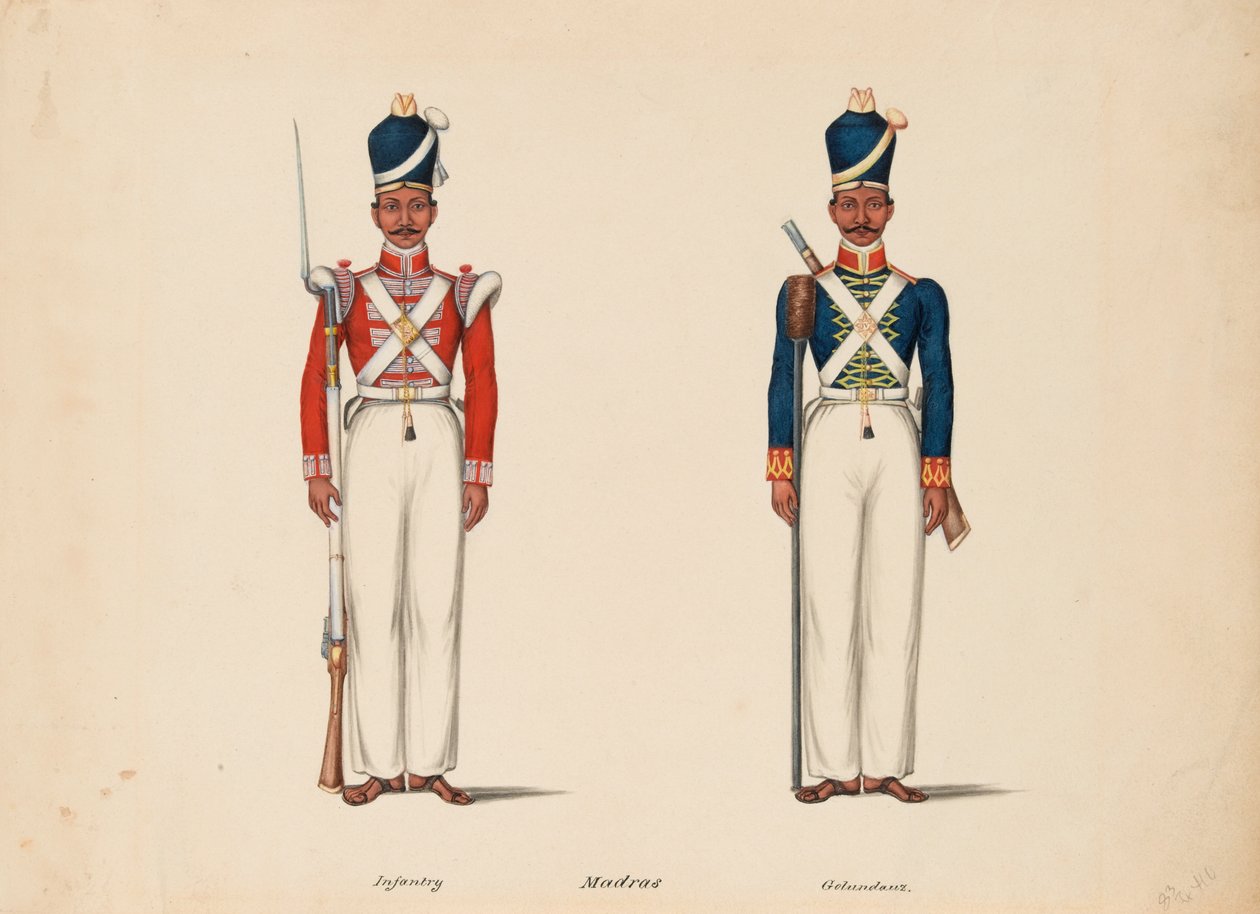 10º Infantería Nativa de Madrás y la Artillería de Madrás de Unknown artist