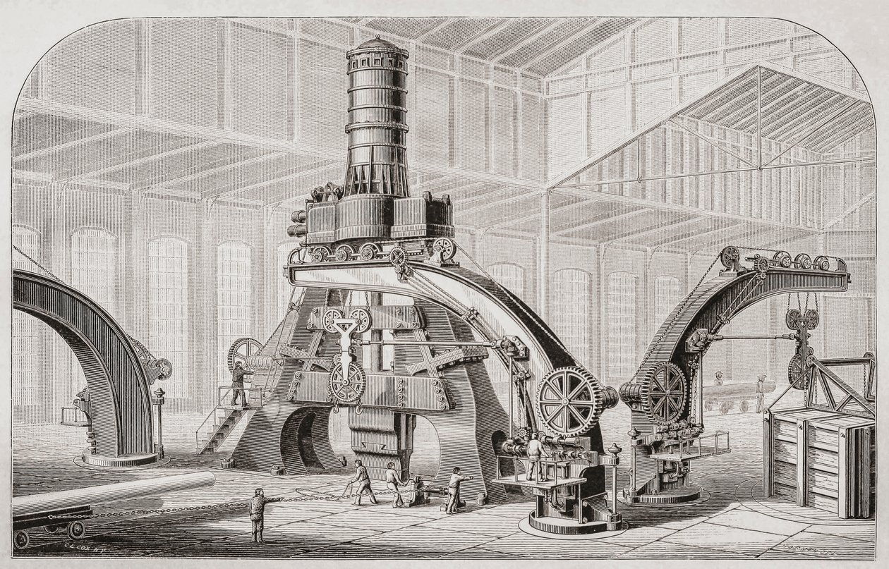 Martillo de vapor del siglo XIX, o martillo de caída de Unknown artist