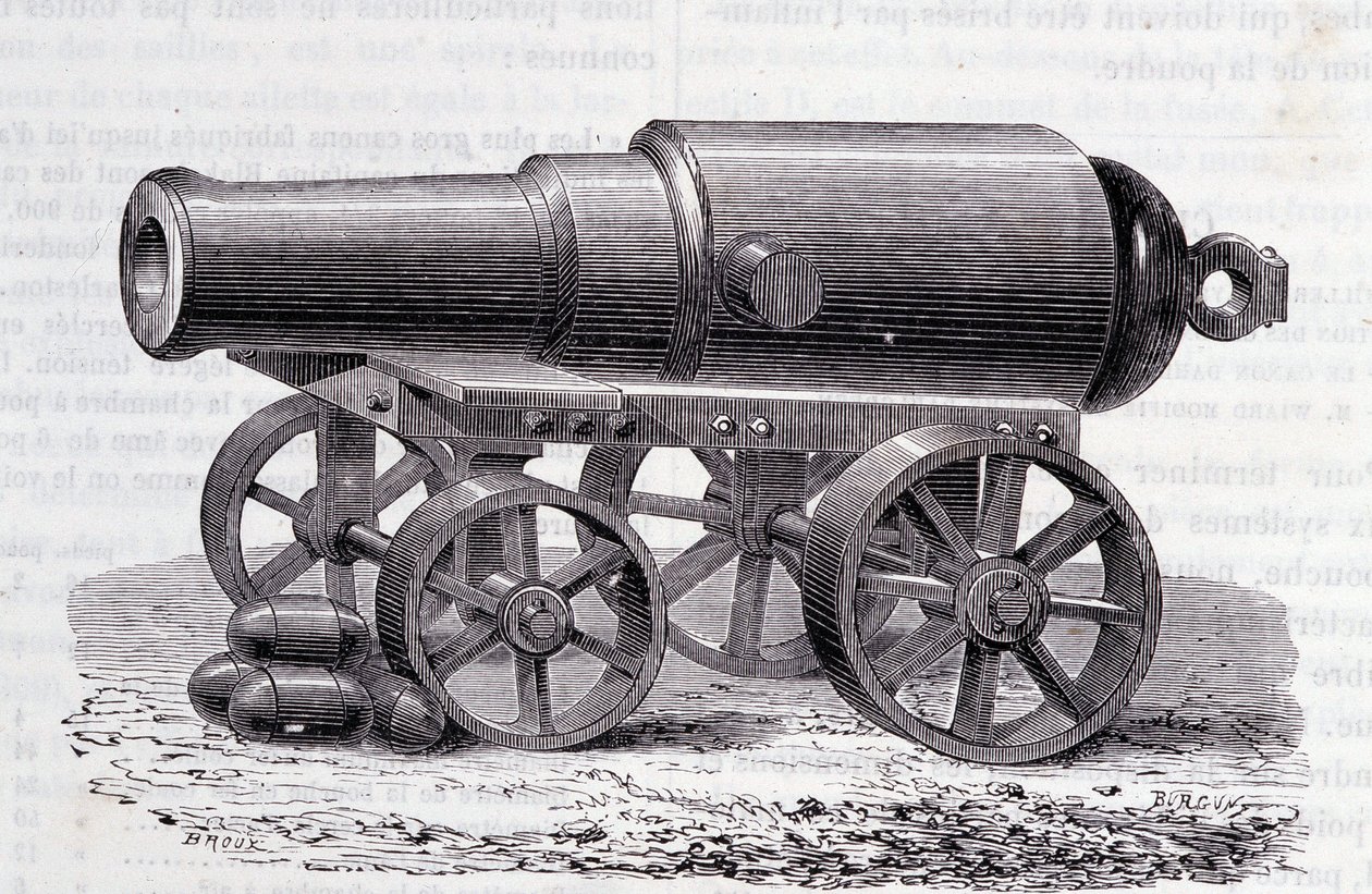 Un rifle Blakely - El Cañón Blakely en la Expo de Londres (1862) de Unknown artist