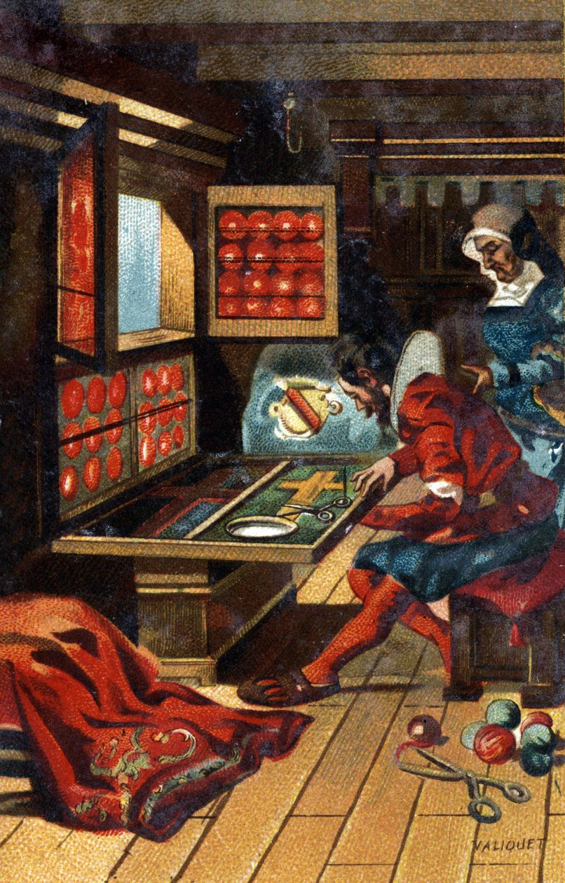 Un Chasublier (un trabajador que hace todo tipo de ropa de iglesia) en 1546 de Unknown artist