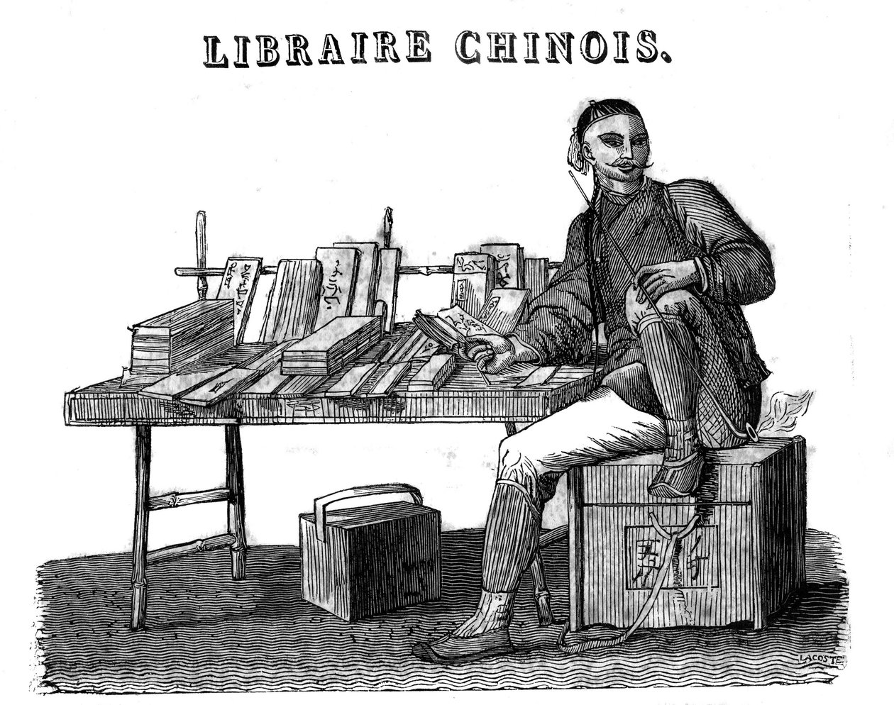Un librero chino en el siglo XIX. de Unknown artist